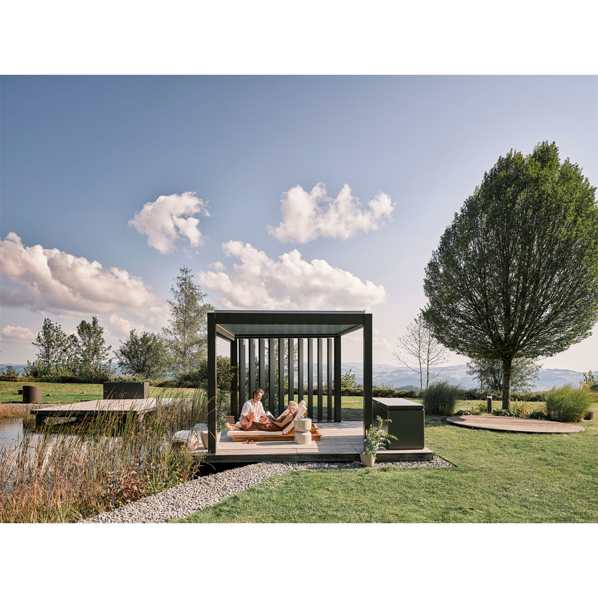 Biohort Lamellenseitenwand Gr. 3,5m dunkelgrau-metallic Bild 4