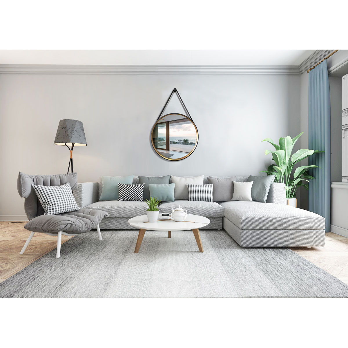 DSK  Design Spiegel Black Primavera Dm 55 cm Bild 3