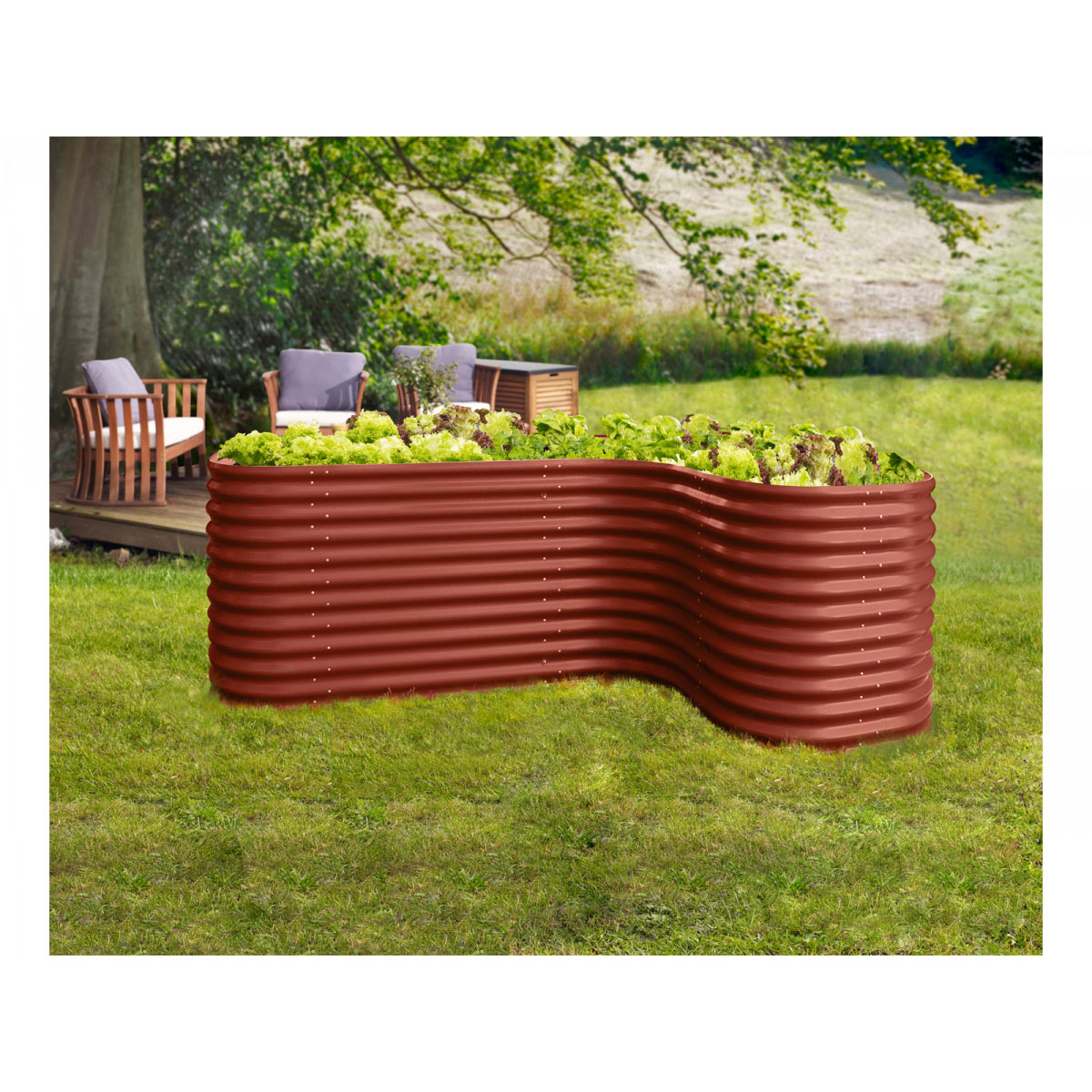 Vitavia Hochbeeterweiterung Curve ziegelrot