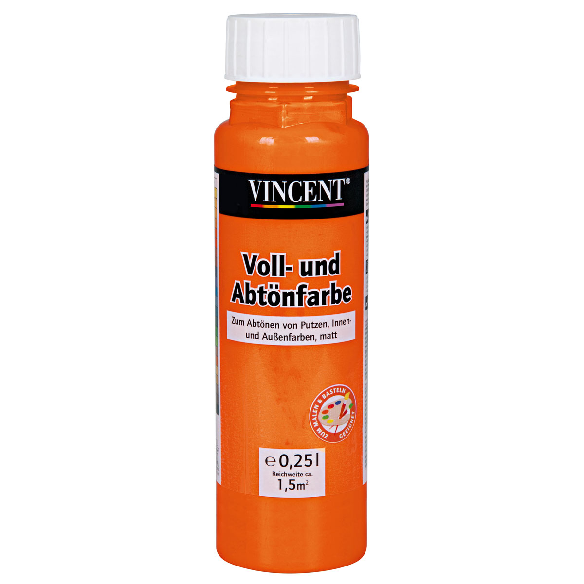 Vincent Voll- und Abtönfarbe orange 0,25 L