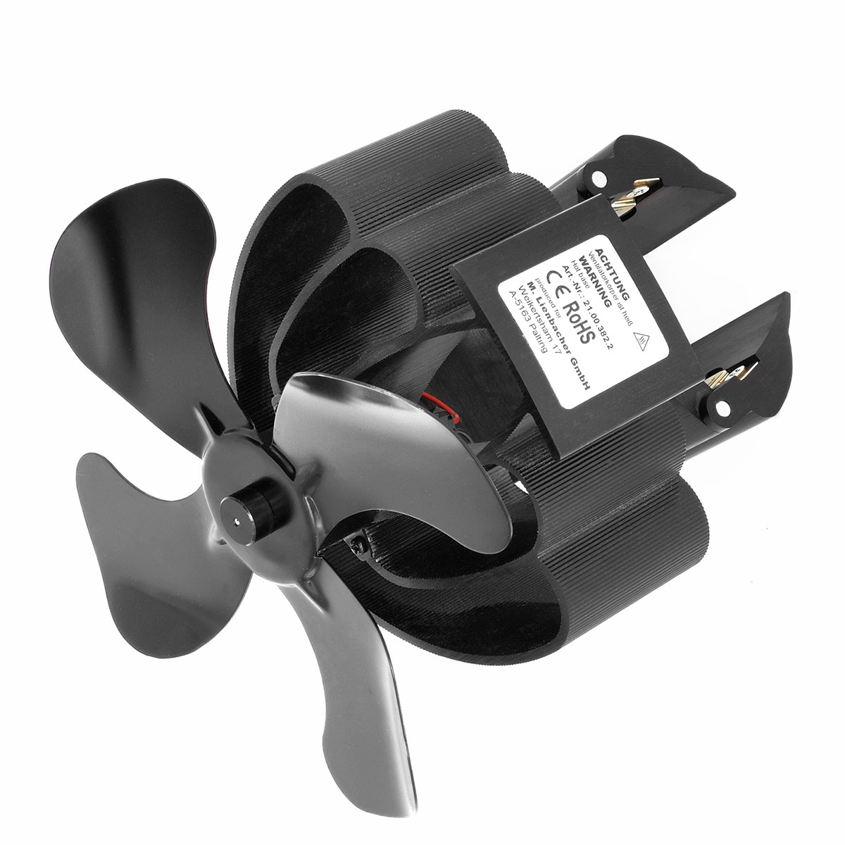 Ofenventilator schwarz 17 x 13 x 18 cm