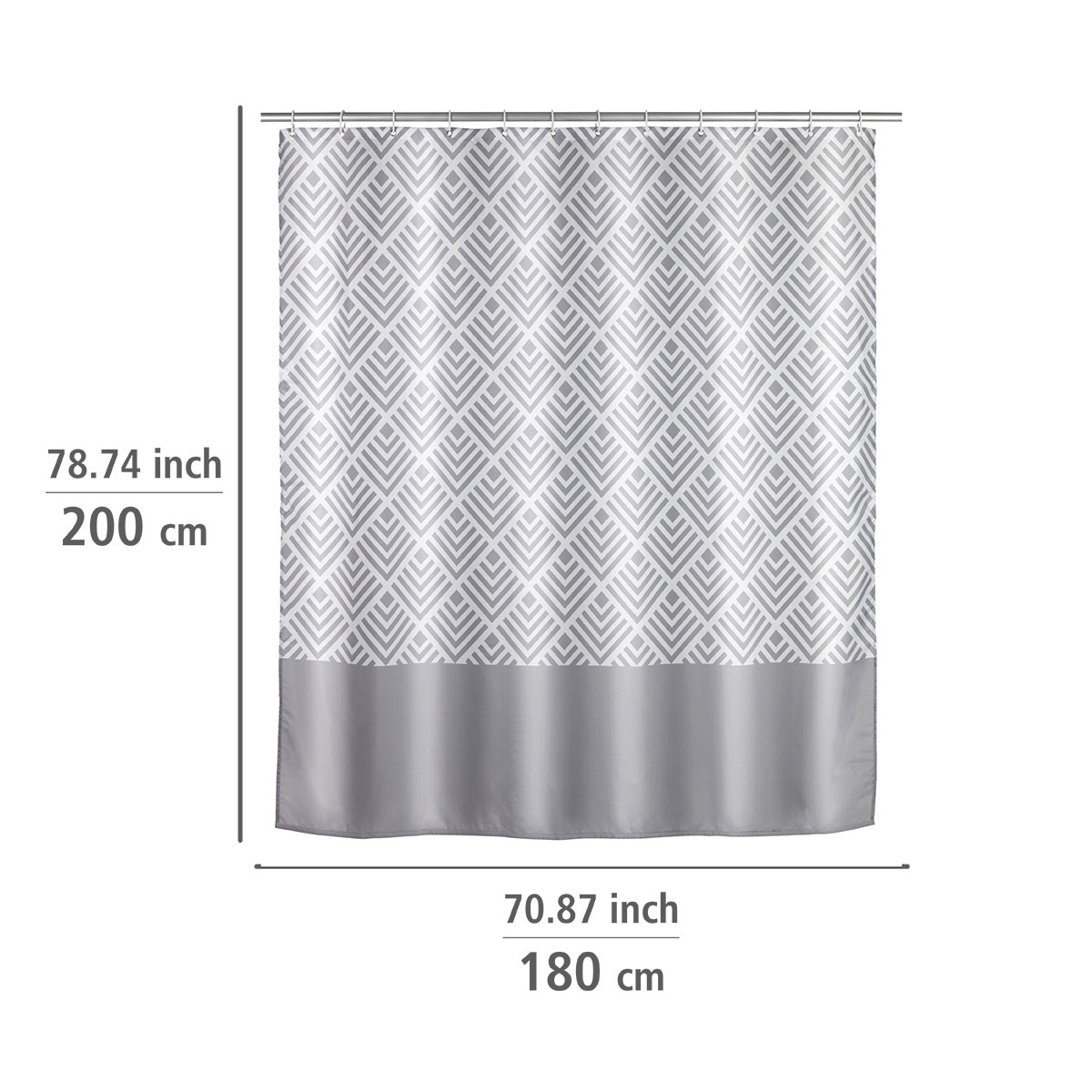 Wenko  Anti-Schimmel Duschvorhang Echo Textil Polyester 180 x 200 cm waschbar Bild 5