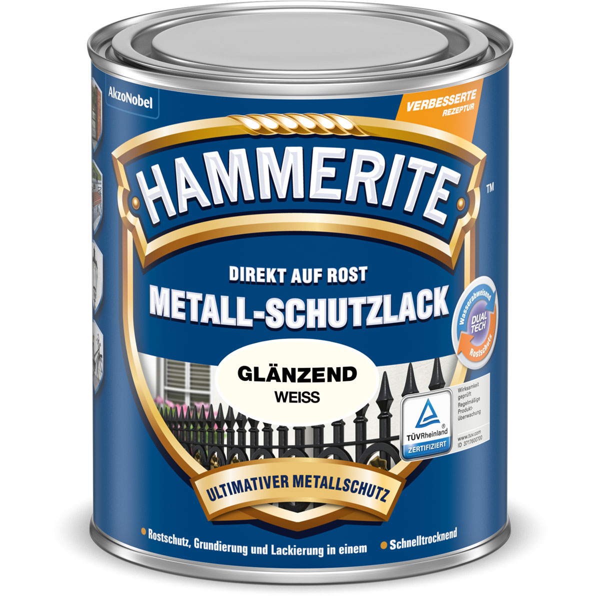 Hammerite Metallschutzlack weiß glänzend 250 ml