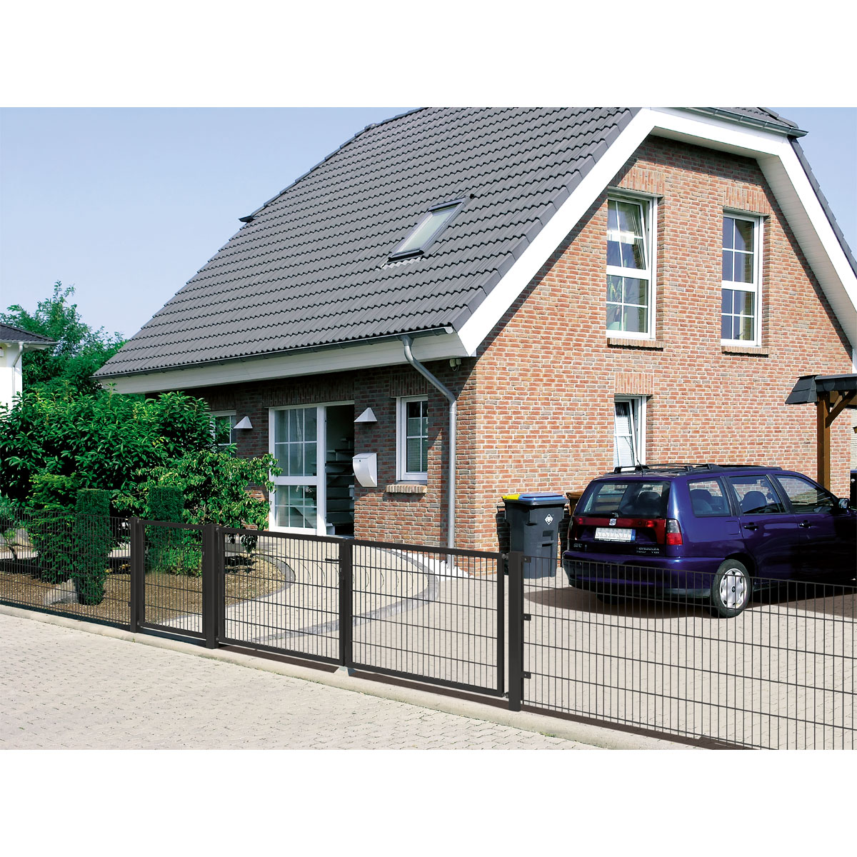 Durabil  Doppelstab Gittermatte-Zaunsystem 200 x 100 cm grün Bild 3