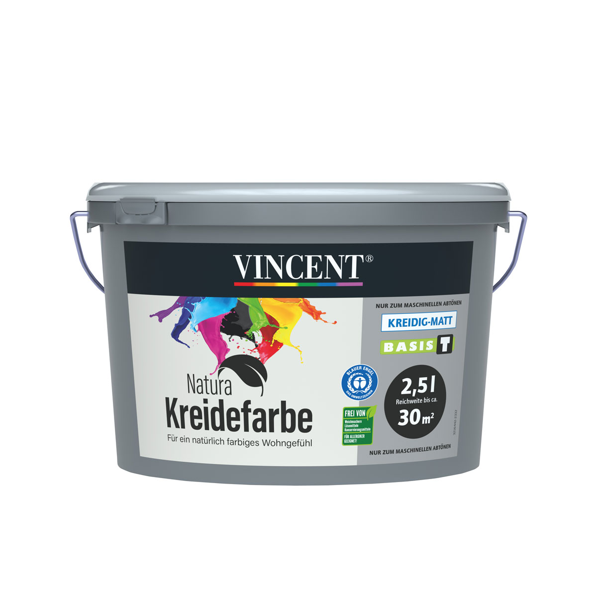 Vincent Wandfarbe Natura Kreidefarbe MIX IT matt 2,5 L