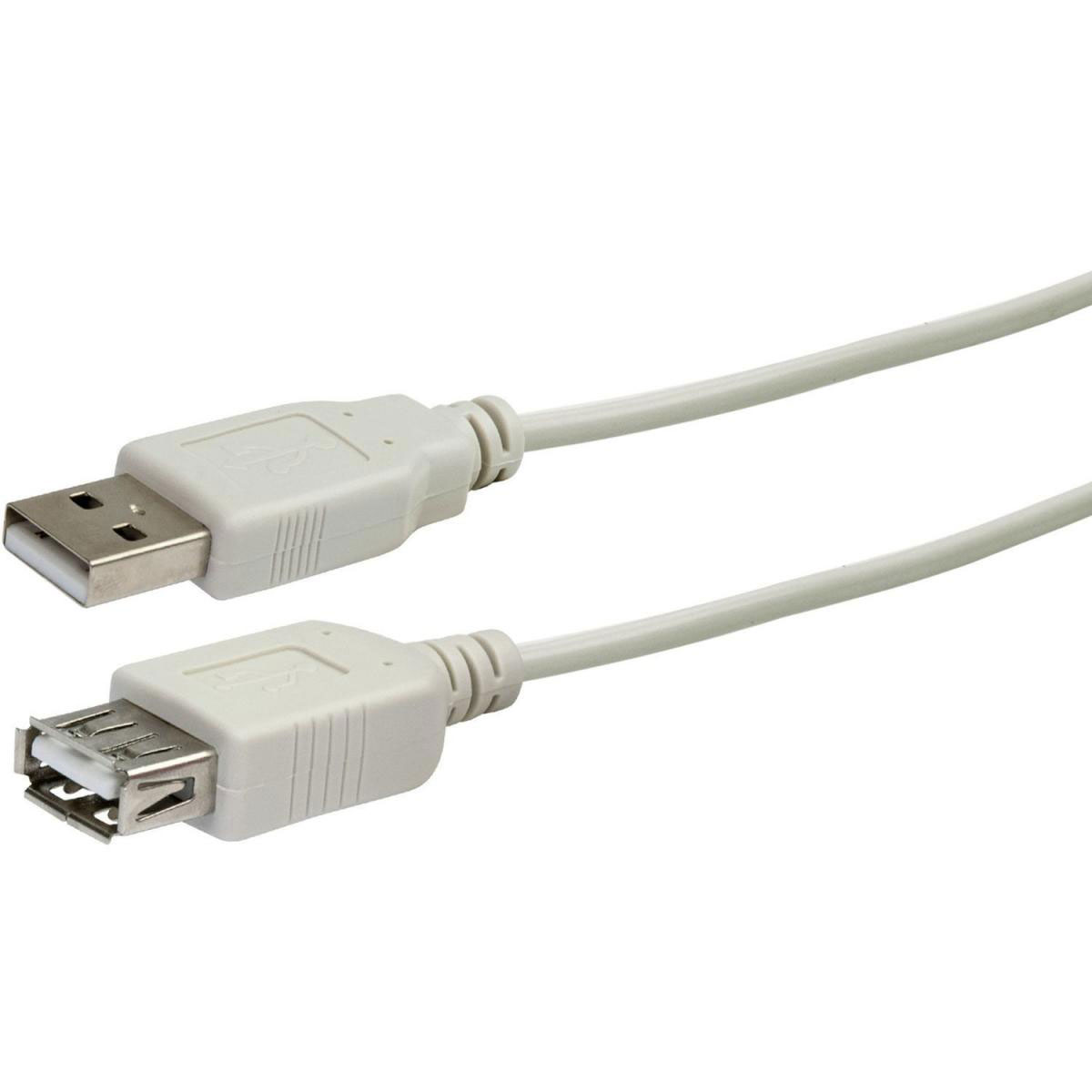 USB 2.0 Typ A Anschlusskabel, 2 m, weiß