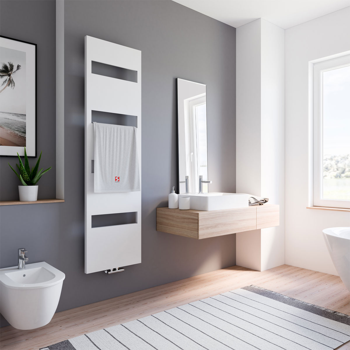 Schulte ExpressPlus Design-Heizkörper Turin alpinweiss 515 Watt Bild 1