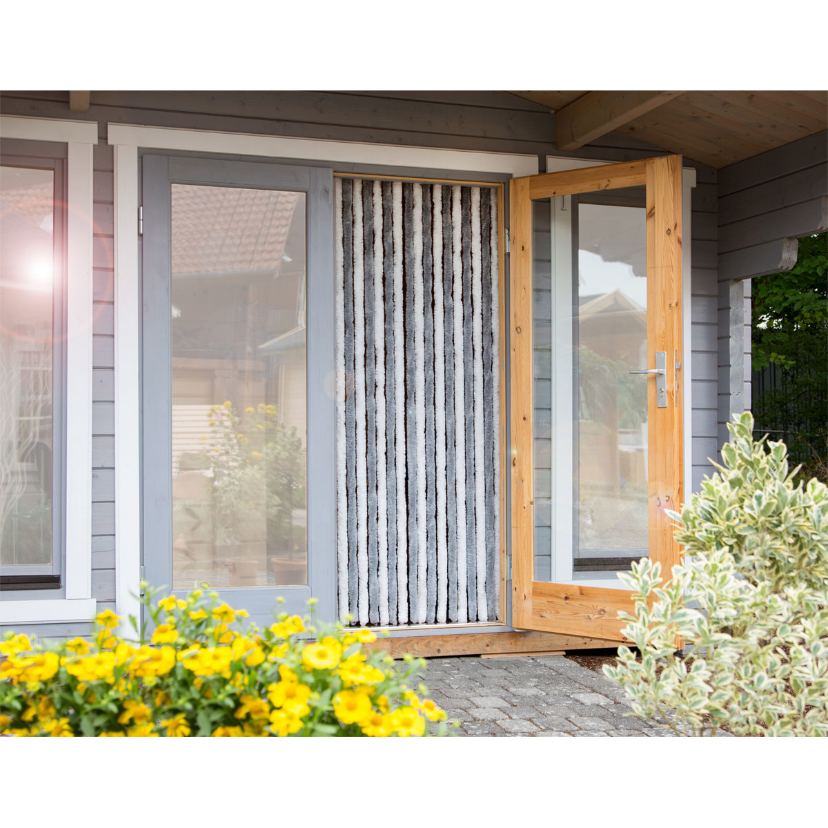 Deko-Vorhang Flauschi silber-weiß Bild 3