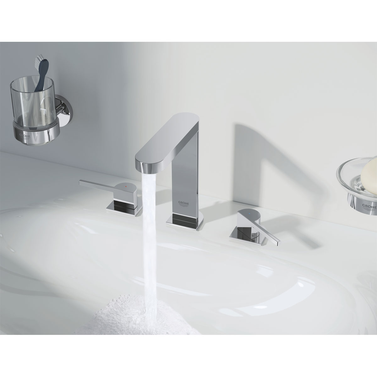 Grohe Halter mit Glas Essentials silber 10,6 x 9,9 cm Bild 5