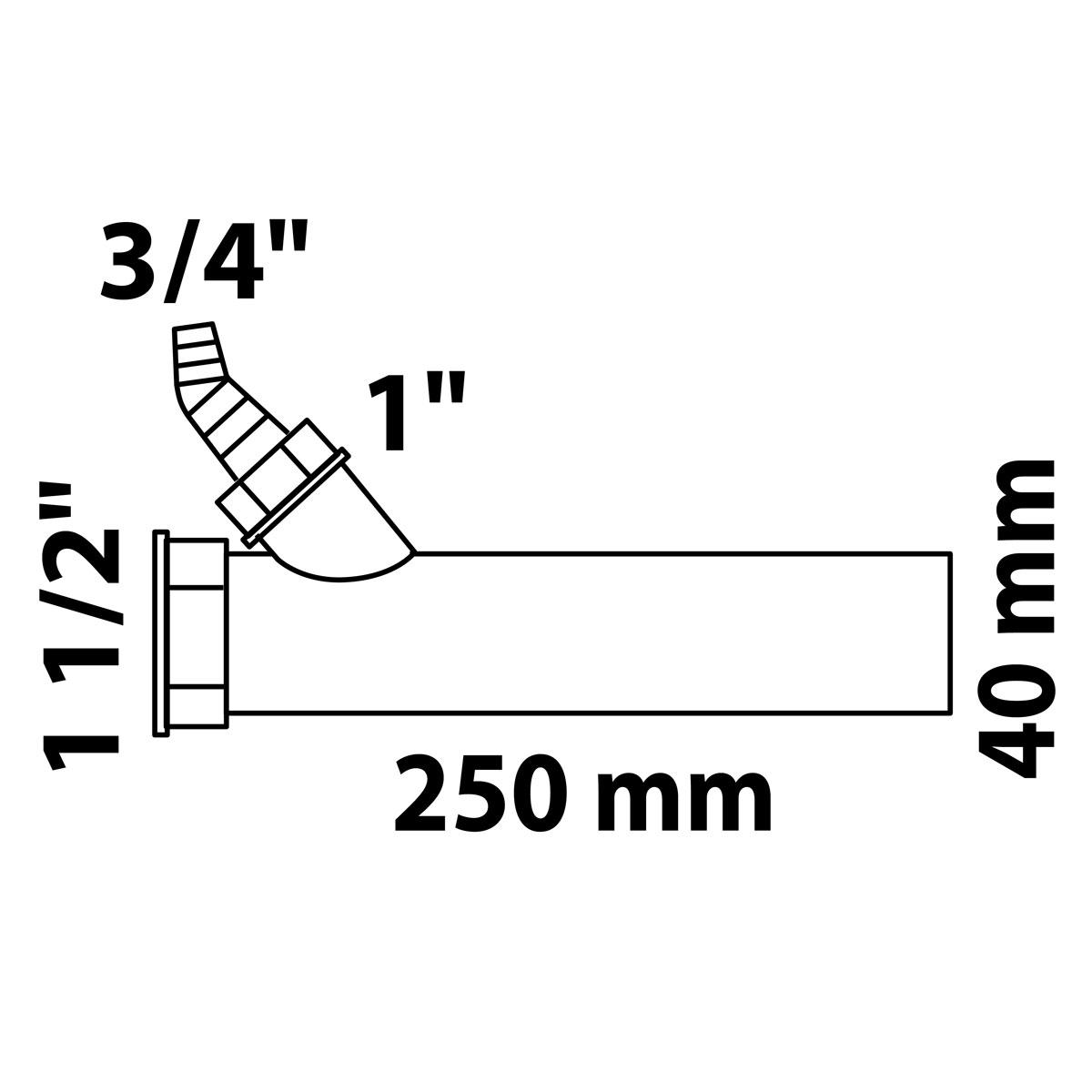 Kirchhoff Tauchrohr ECO-SAVE KS 1 1/2" IG x 250 mm für DN 40 mm Siphon Bild 2