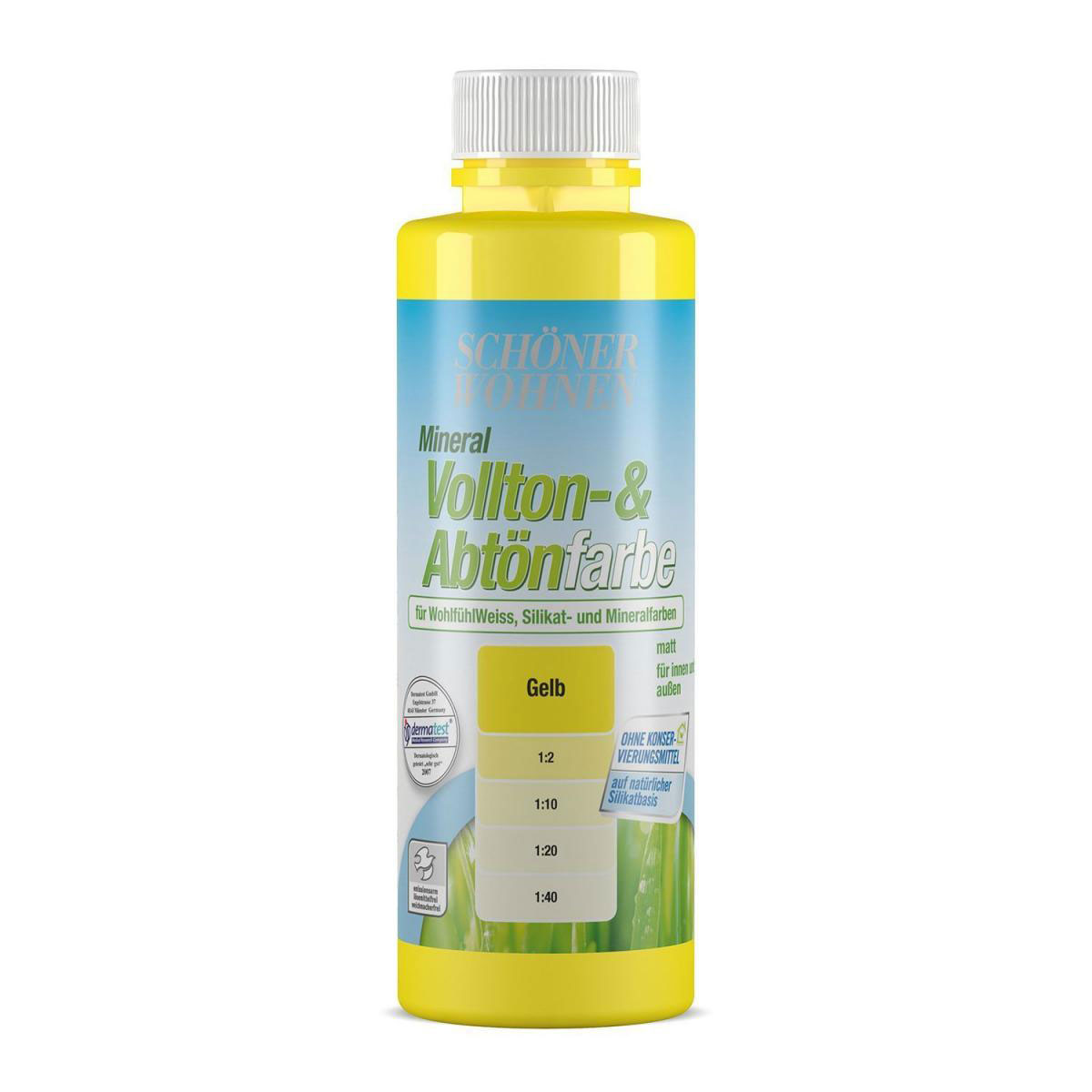 Schöner Wohnen Farbe Silikat Vollton- und Abtoenfarbe gelb 250 ml