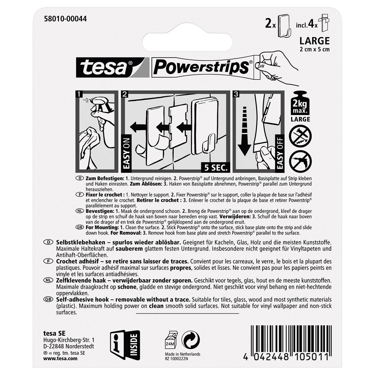 Tesa Systemhaken classic weiß Bild 3