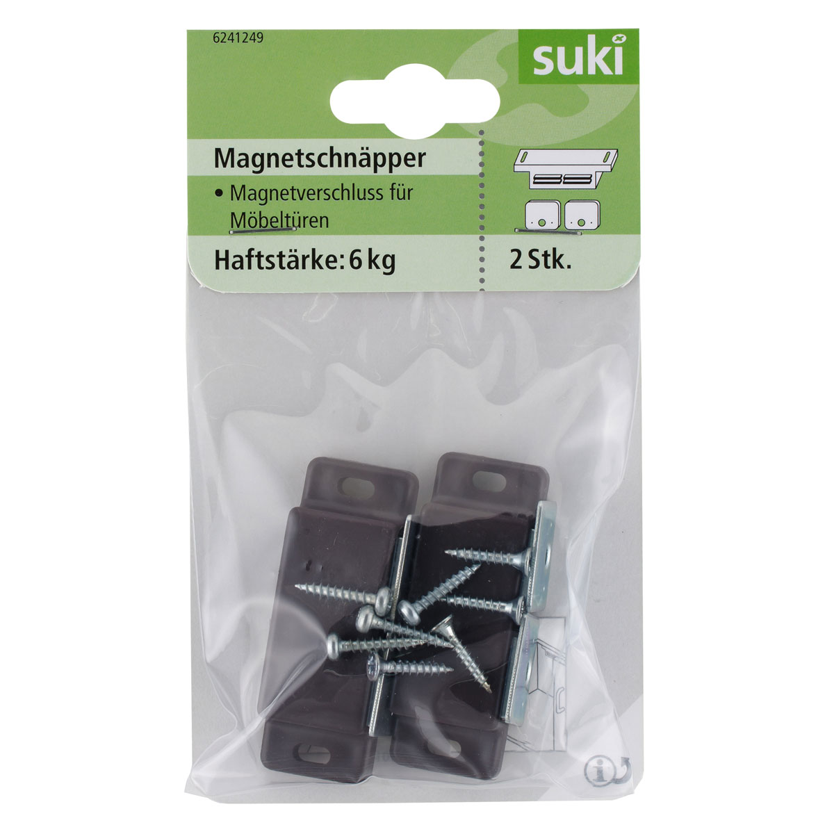 Suki Magnetschnäpper für Doppeltüren braun 2 Stück Bild 1