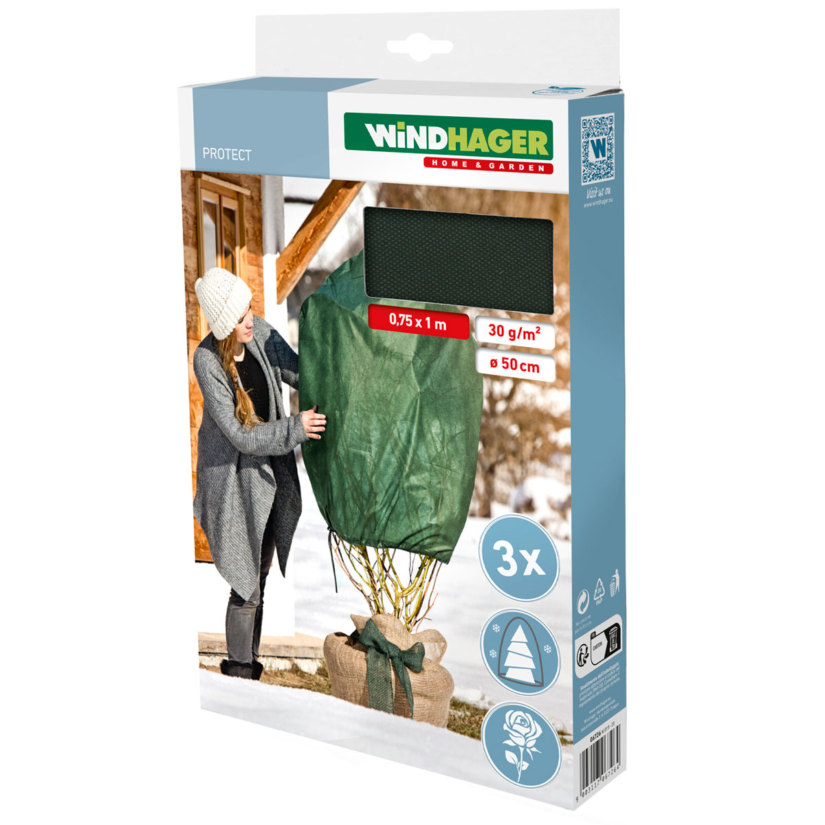 Winter-Rosenvlies-Haube 100 x 75 cm 3er-Pack Bild 9