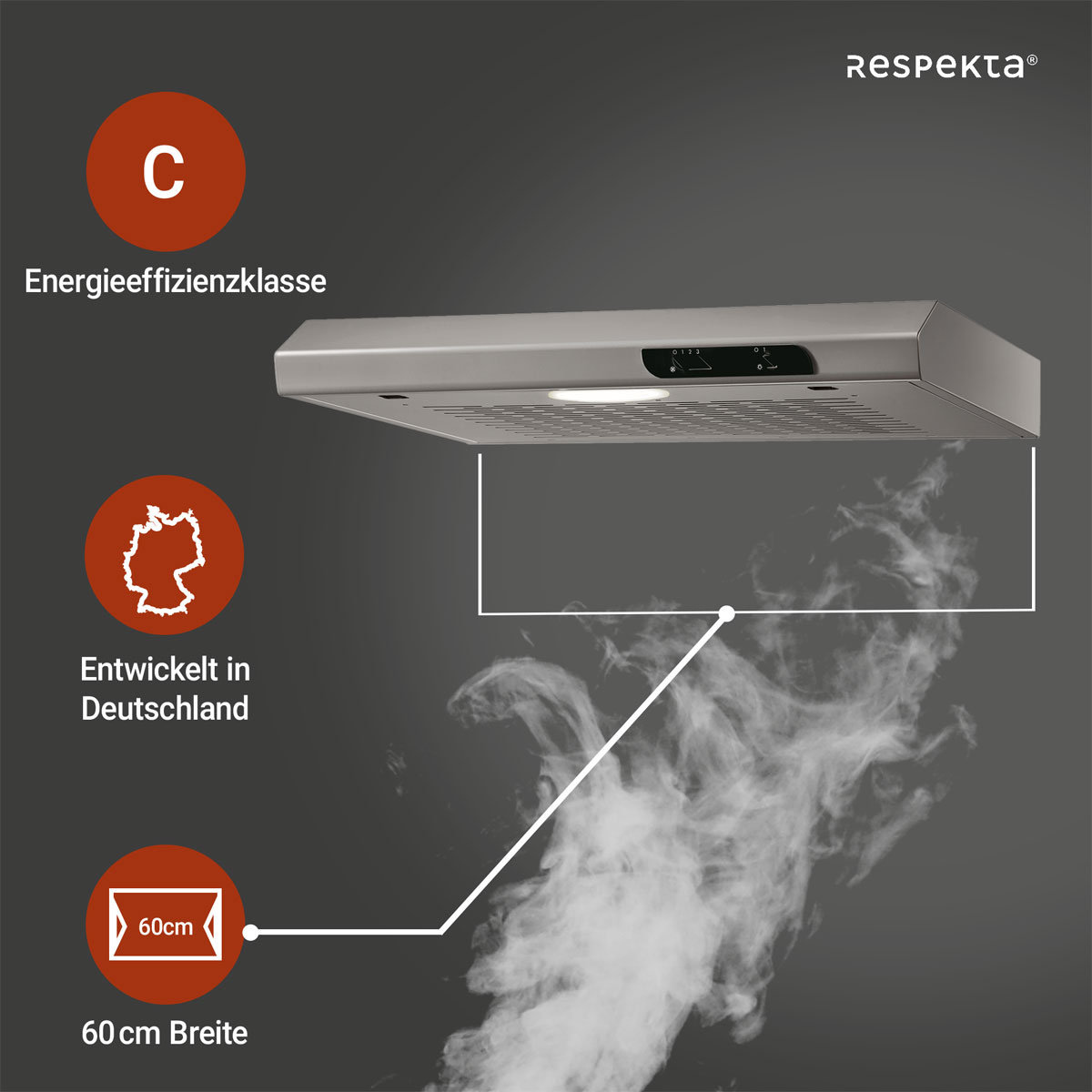 Respekta Suna Unterbauhaube DH640IXL 60 cm Edelstahl Bild 10