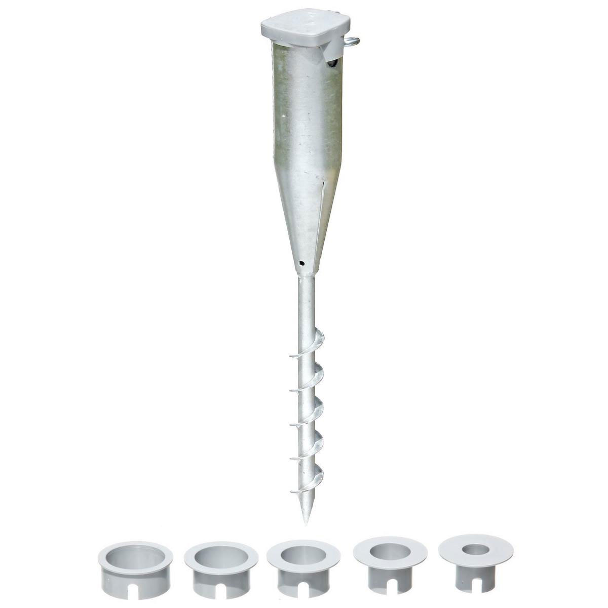 GAH Alberts Einschraub-Bodenhülse feuerverzinkt für Zaunpfähle 25-62 mm 570 mm lang