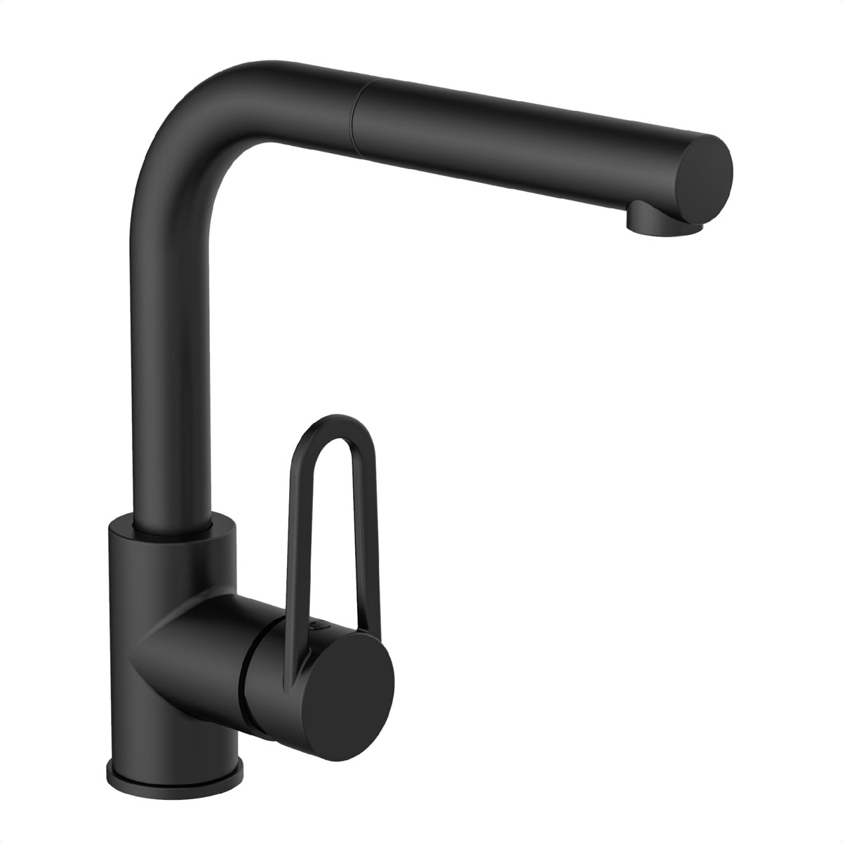 Schütte Spülarmatur Design Ring schwarz matt mit herausziehbarer Geschirrbrause Bild 1