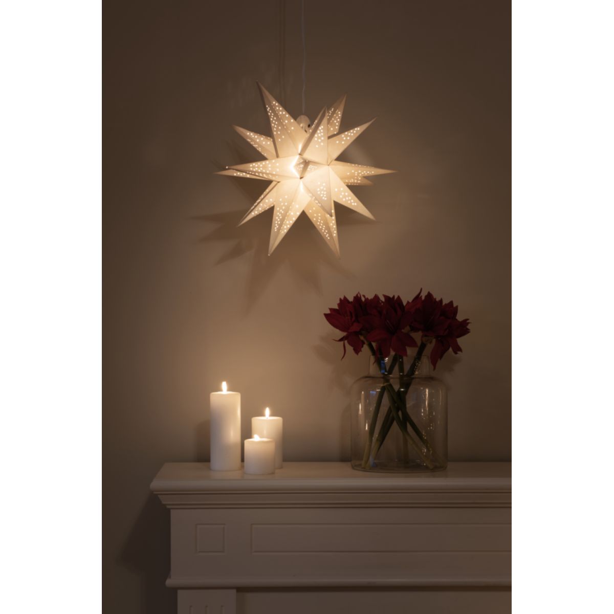 Konstsmide Weißer 3D Papierstern inkl. Anschlusskabel Bild 2