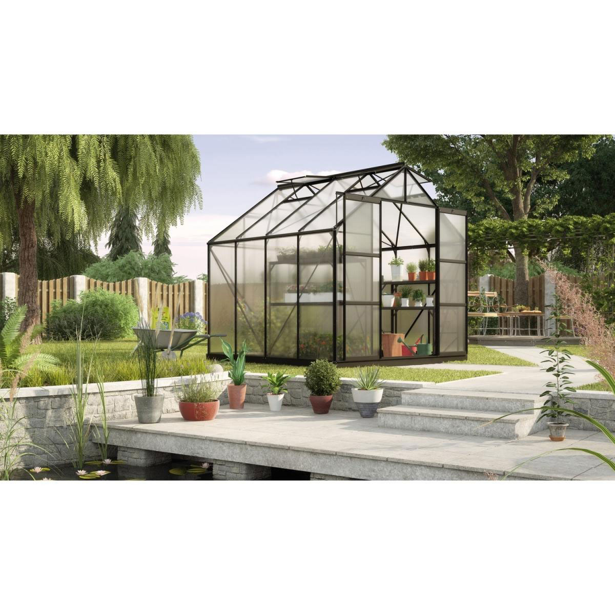 Vitavia Gewächshaus Uranus 6700 6,7m² 4 mm Hohlkammerplatte schwarz