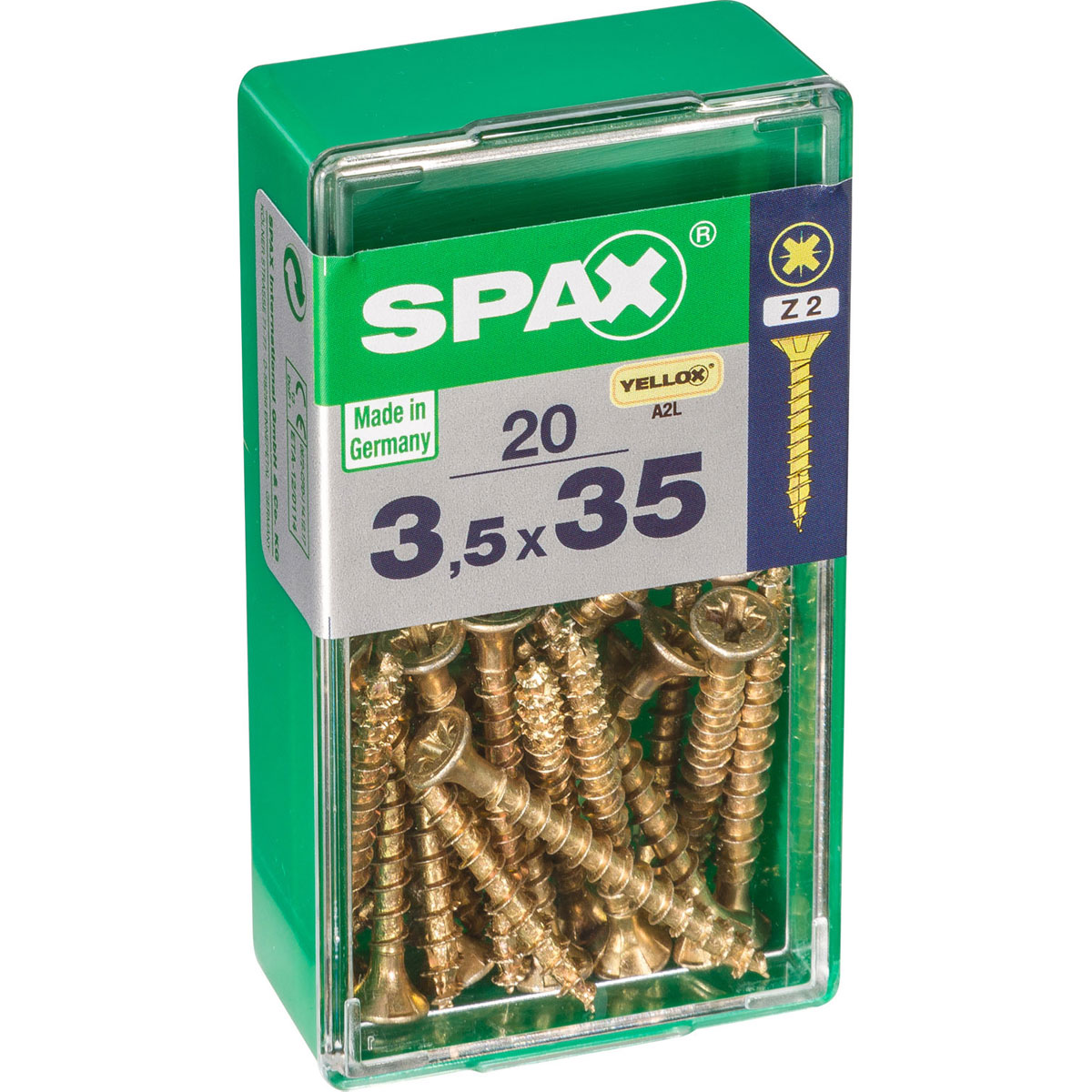 Spax Universalschrauben Yellox Senkkopf 3,5 x 35 S 20 Stück Bild 2
