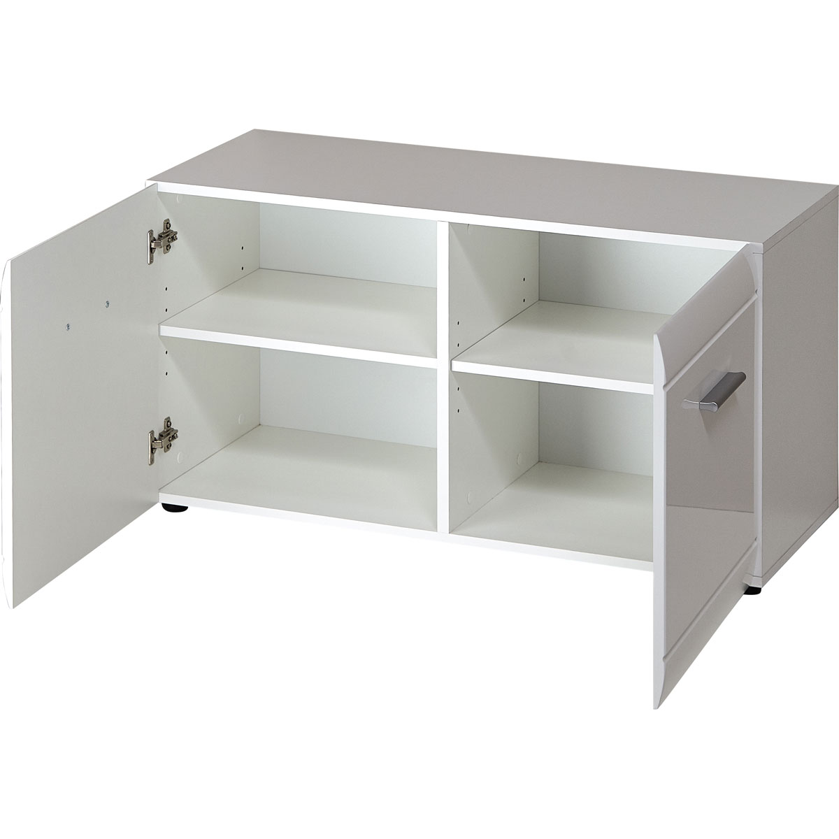 Schuhbank Adison Fronten in Hochglanz mit Rillenfräsung 96 x 51 x 39 cm weiß Bild 2