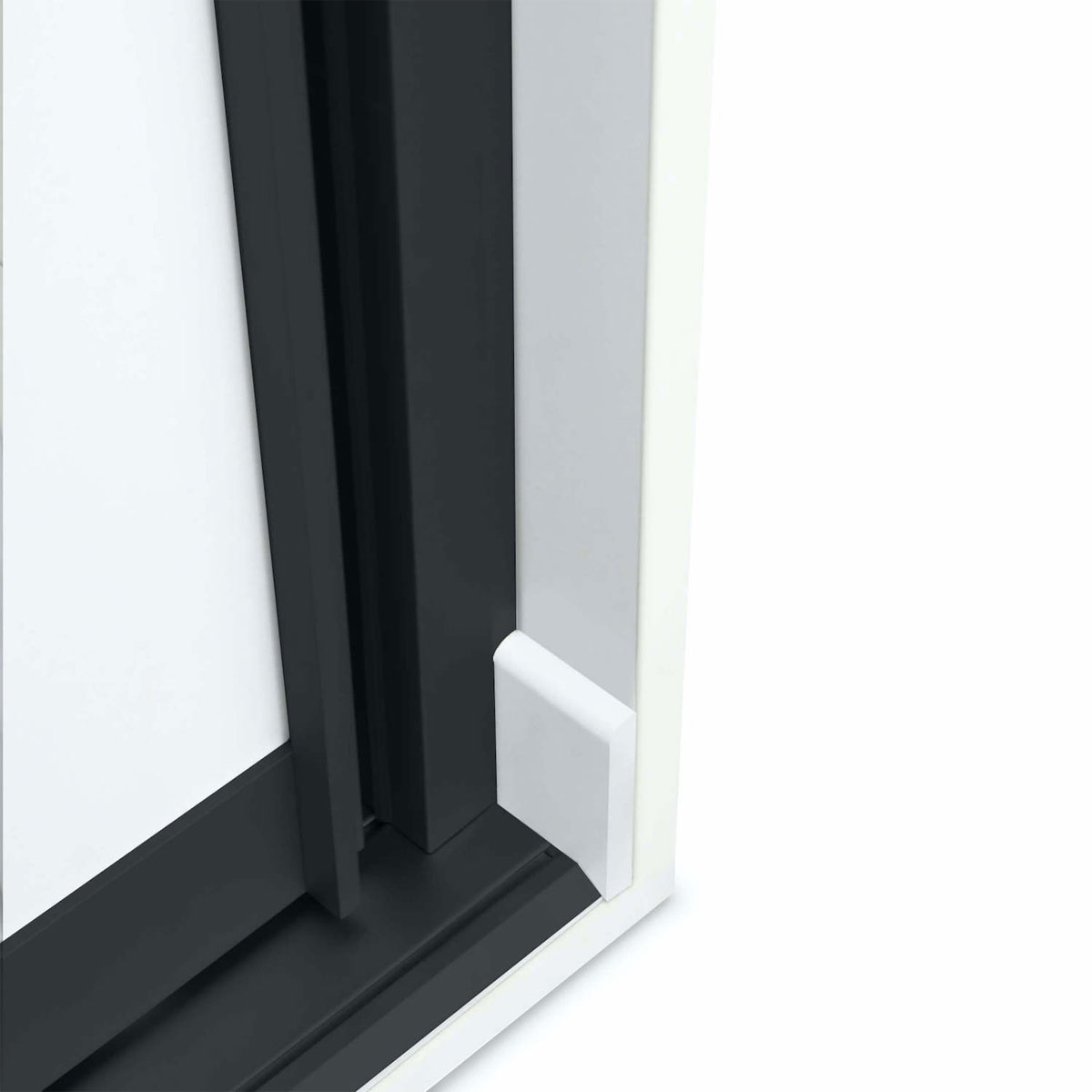 Hibitaro Wandanschlussprofil für Schiebetüren mit Alurahmen 2700 mm Länge Schwarz Rau