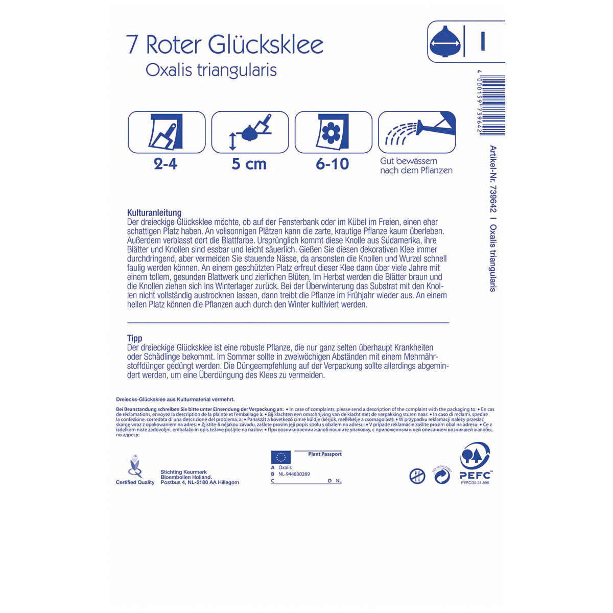 Kiepenkerl Roter Glücksklee Größe 1 7 Stück Bild 2