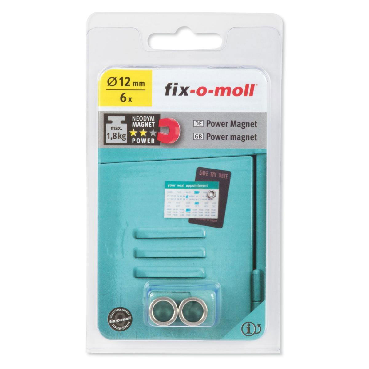 Magnet-Ring Neodym silber D12/8,5 mm 6St.