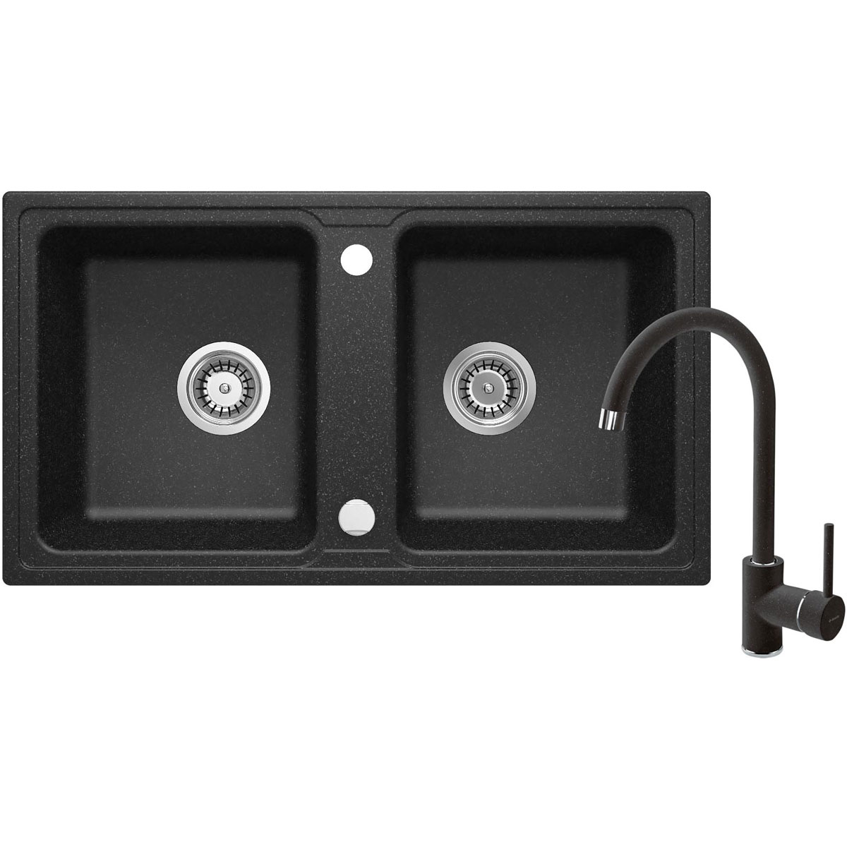 deante  Granitspülen-Set ZORBA mit Armatur graphit Bild 1