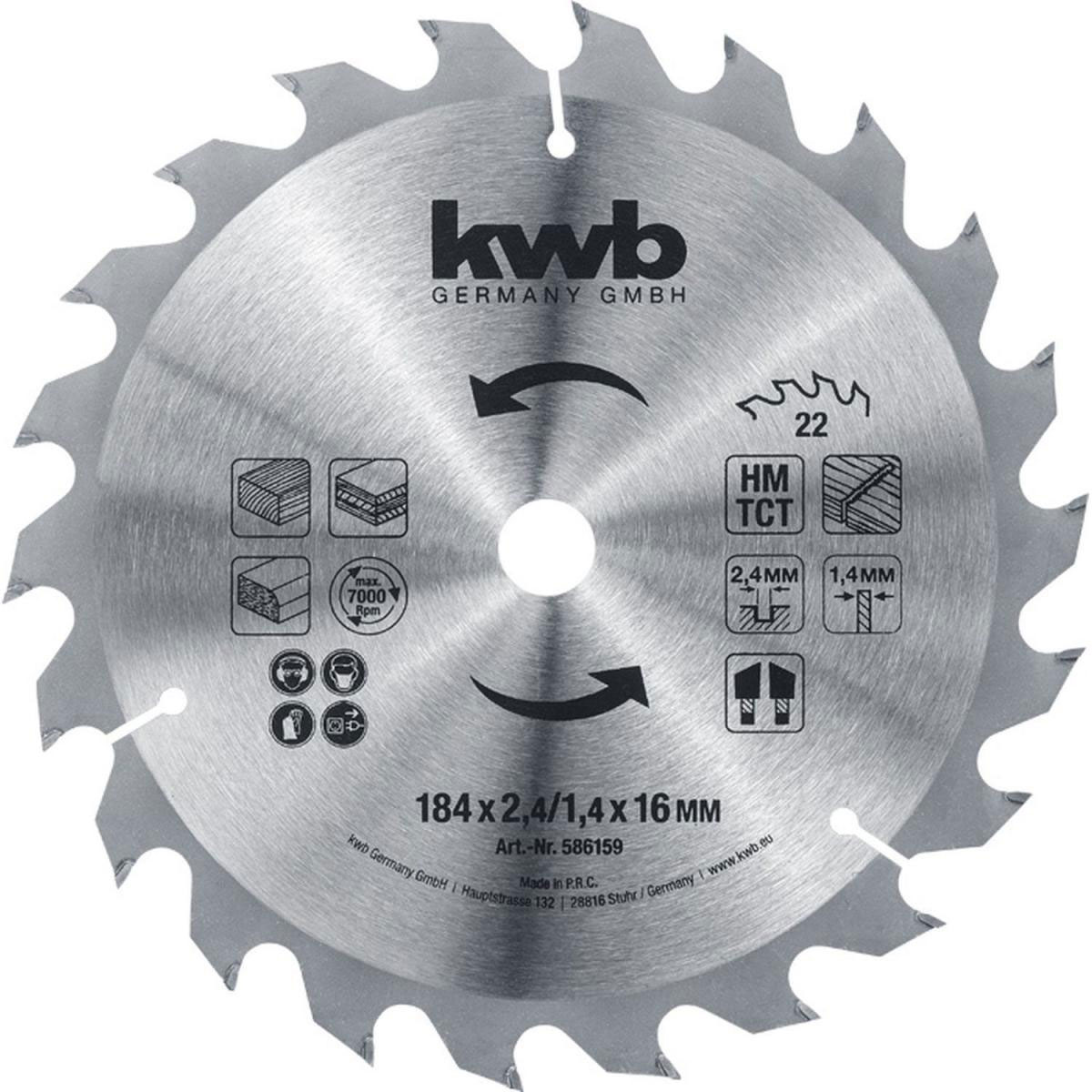 kwb  Spanplattensägeblatt für Handkreissäge Durchmesser 184 mm Bild 1
