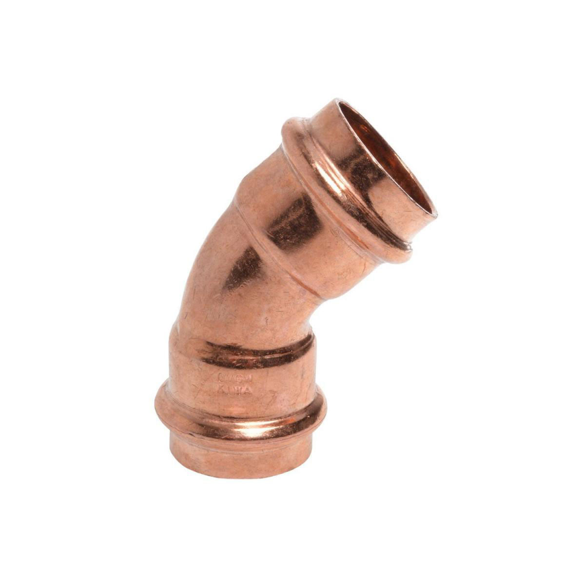 Kirchhoff Bogen 45 2 Muffen Pressfitting für Kupfer 28 mm V-Kontur 1 Stück