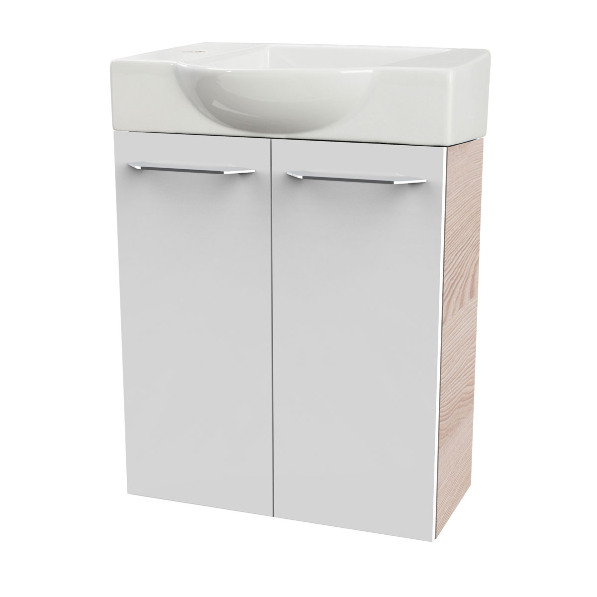 Fackelmann  Gäste-WC Waschtischunterschrank SBC 520 x 600 x 243 mm Alaska-Esche/Weiß Bild 2
