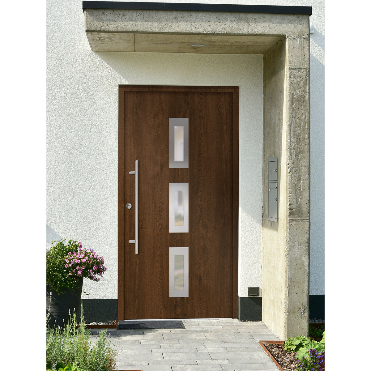 SplenDoor  Premium-Haustür Passivedoor Aalborg energiesparend nussbaum 100 x 200 cm links Bild 2