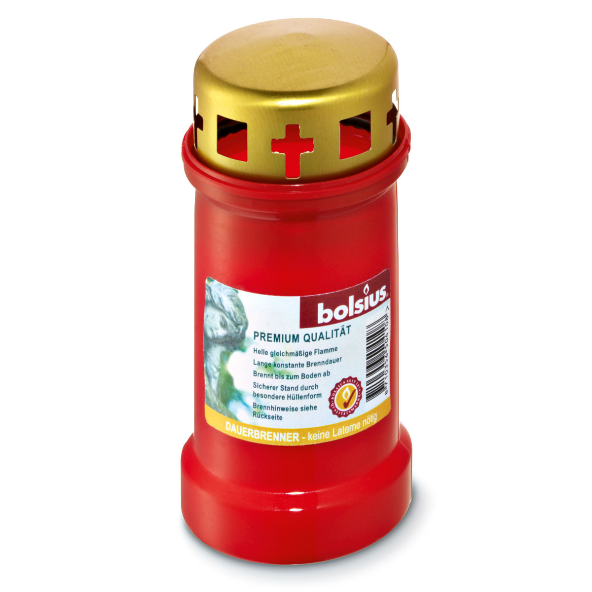 Grablicht Tagbrenner Golddeckel Durchmesser 5,9 cm Höhe 11,5 cm