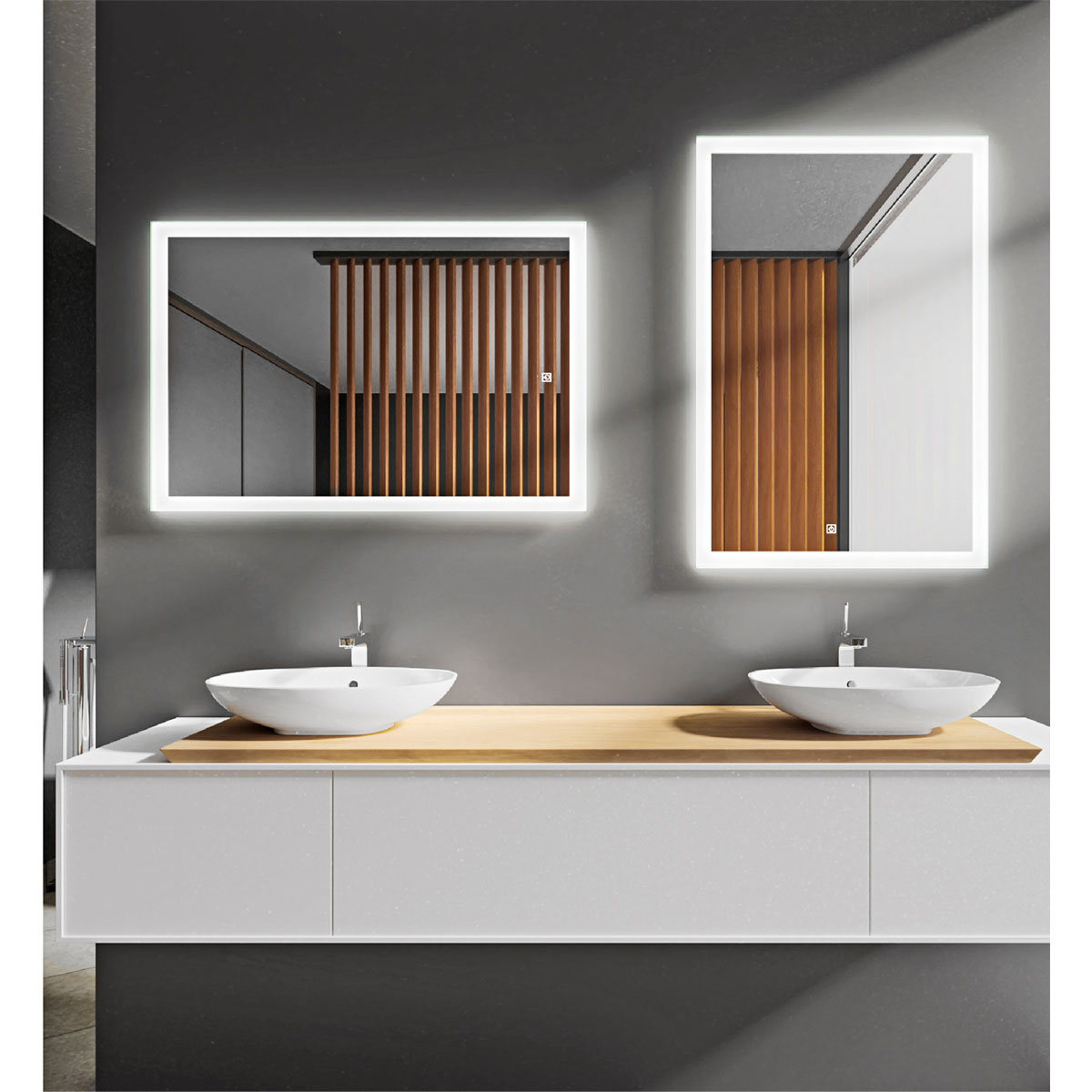 Valblue LED Spiegel Frame ca 60 x 80 cm Touch-Sensor dimmbar Bild 2