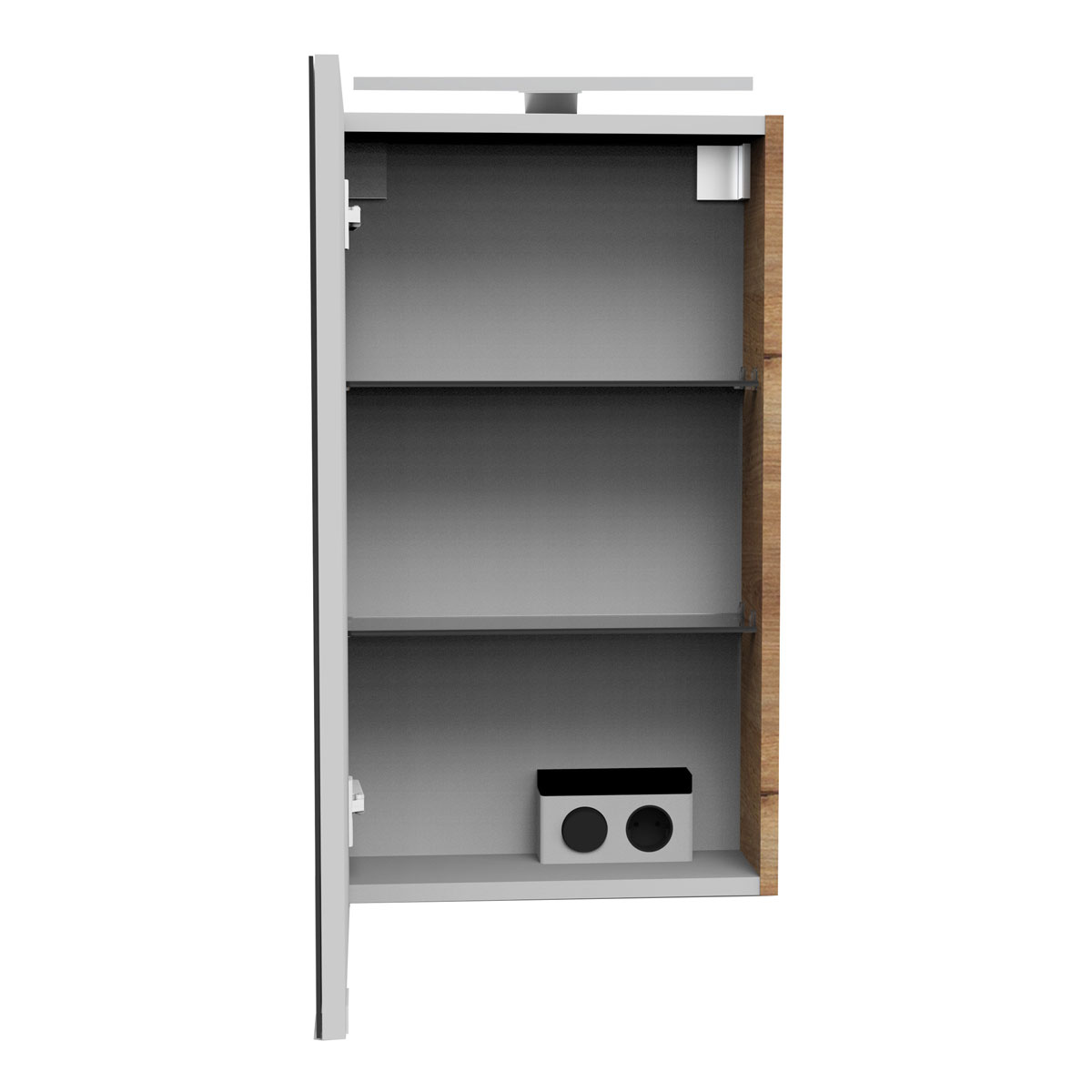 Fackelmann  Gäste-WC Spiegelschrank links SBC 400 x 680 x 153 mm AstEiche Bild 2