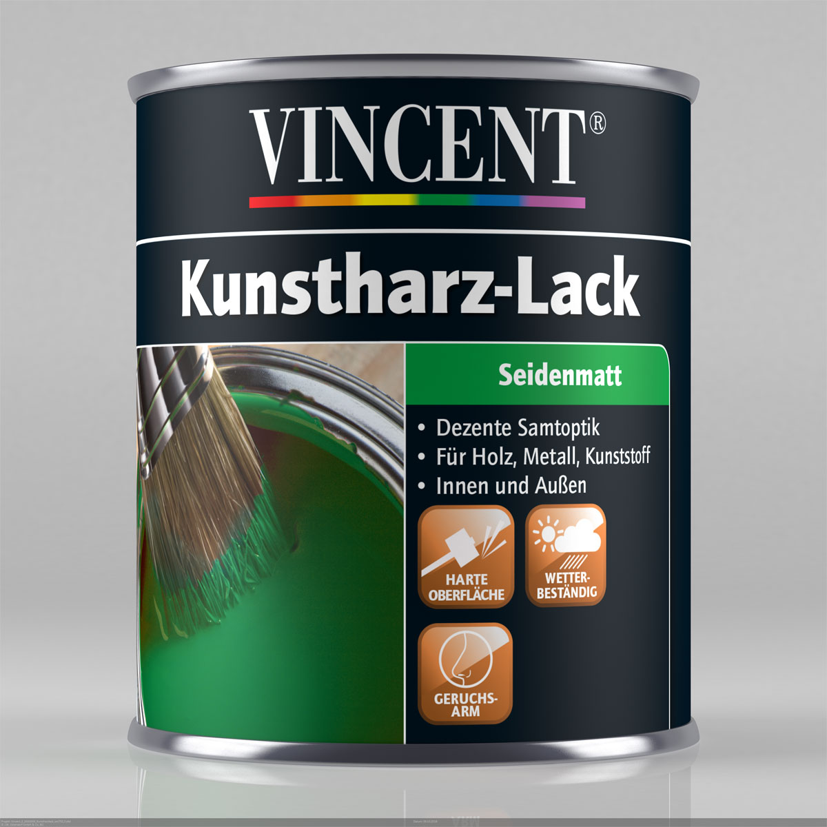 Vincent Kunstharz Buntlack RAL 7016 anthrazitgrau seidenmatt 125 ml