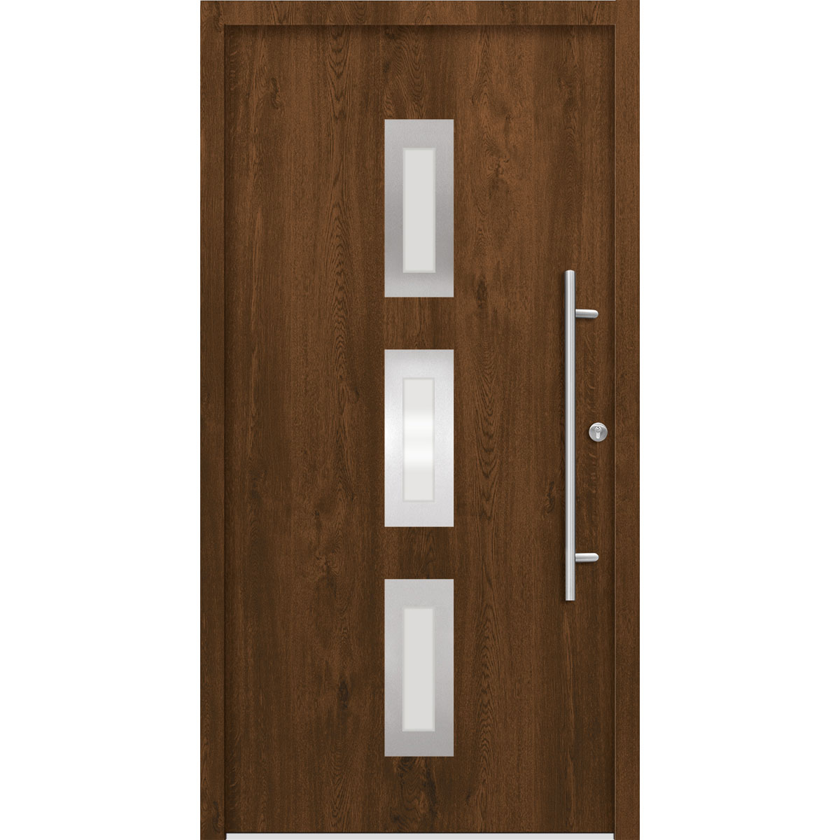 SplenDoor Premium-Haustür Passivedoor Aalborg energiesparend nussbaum 100 x 200 cm rechts