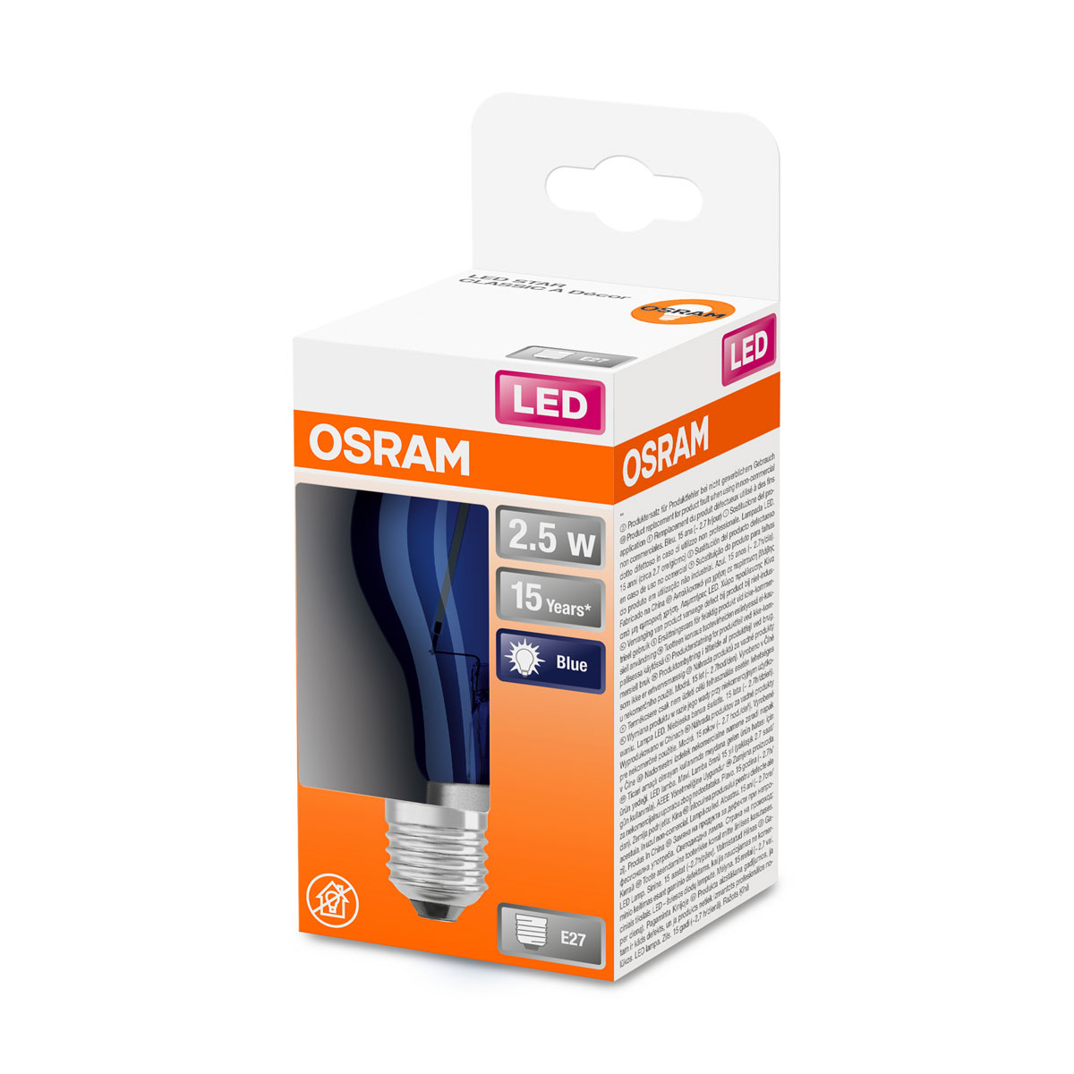 Osram LED-Leuchtmittel Glühlampe E27 2,5W blau Bild 2