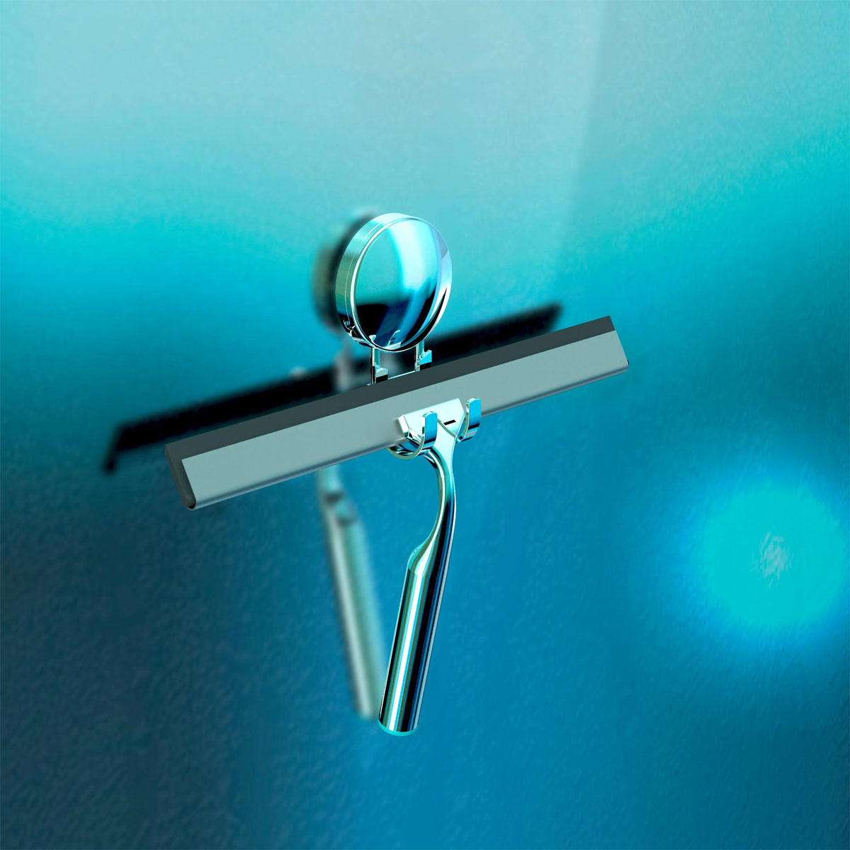 Schütte Duschabzieher Chrom zum Kleben oder Schrauben Bild 3