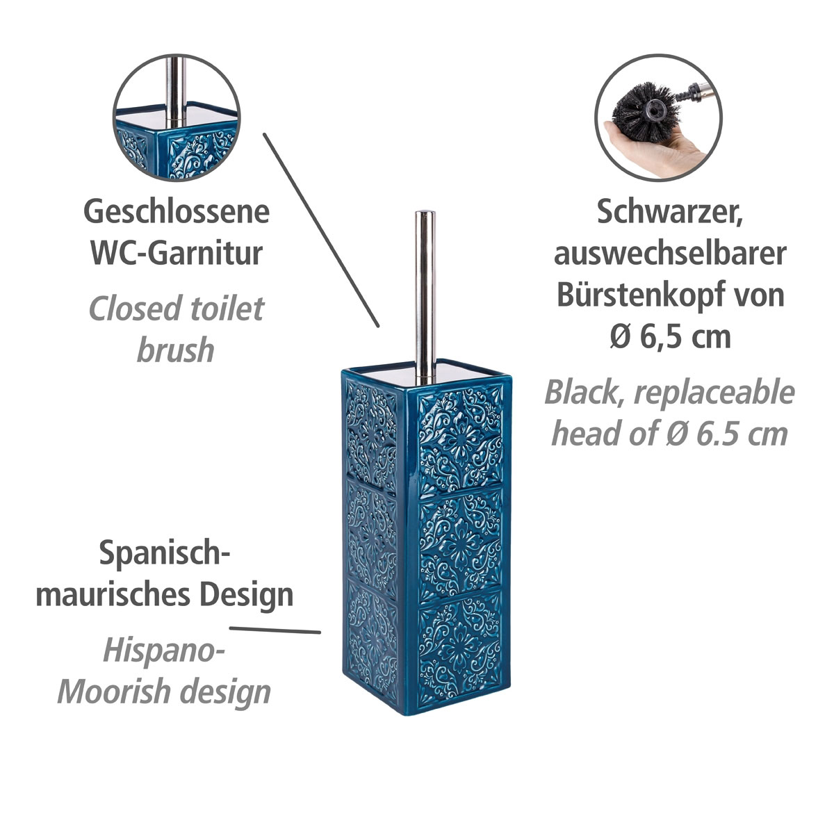 Wenko  WC-Garnitur Cordoba Blau Keramik Bild 2
