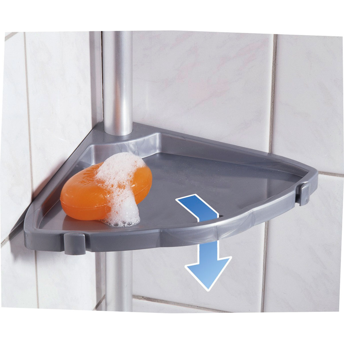 Wenko  Teleskop Duschecke Easy Silber mit 4 Ablagen Bild 7