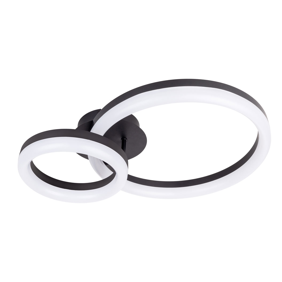 Naeve LED DL Circulo Metall/KSschwarz LxBxH 53x40x14cm dimmbar