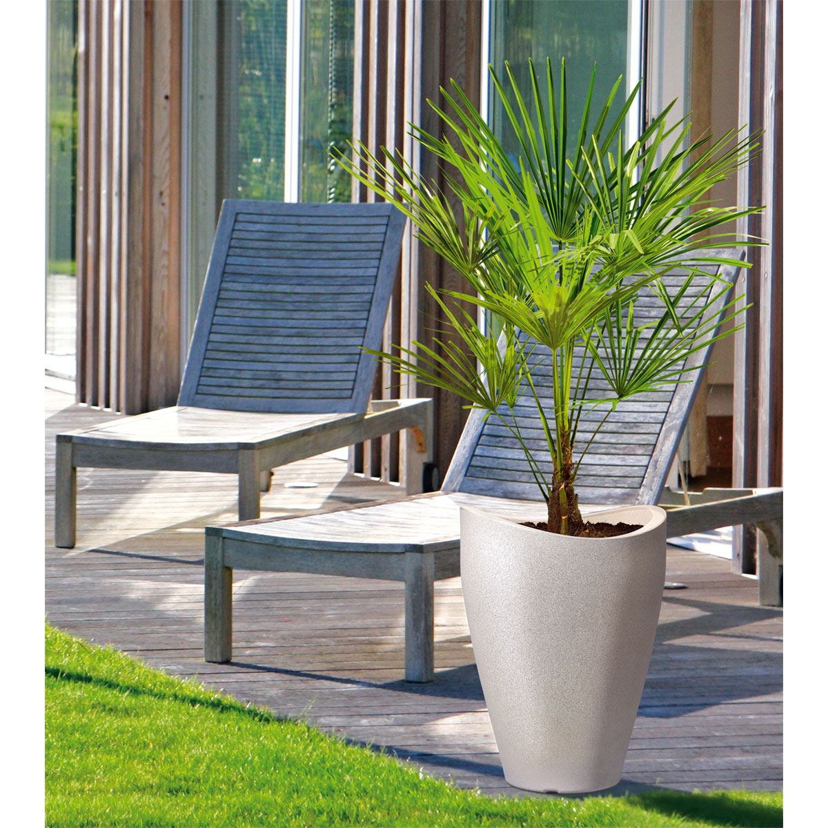 Scheurich Pflanzgefäß Wave Globe High BxhxT 50,5 x 67 x 50,5 cm Schwarz-Granit Bild 2