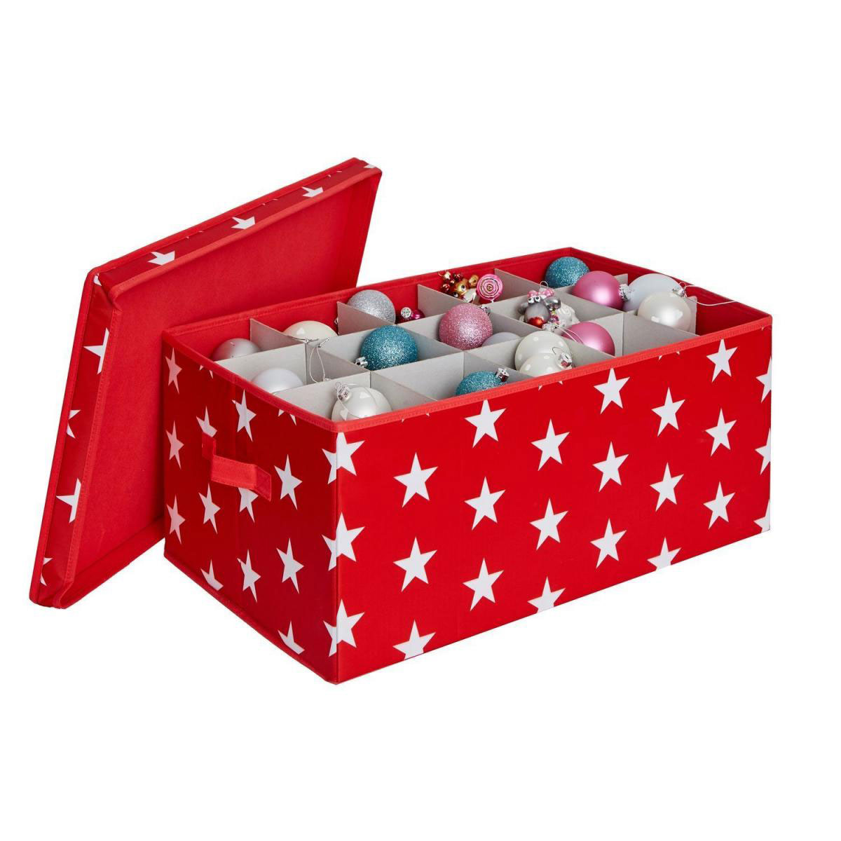 Aufbewahrungsbox für z.B Weihnachtskugeln rot 30 Fächer Bild 1