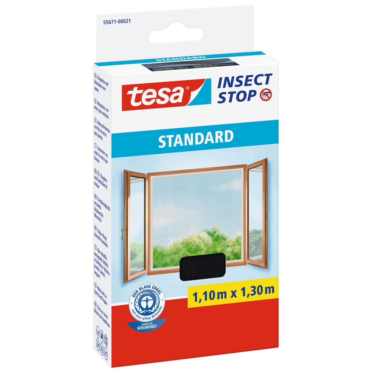 Tesa Fliegengitter Standard für Fenster anthrazit 1,10m x 1,30m