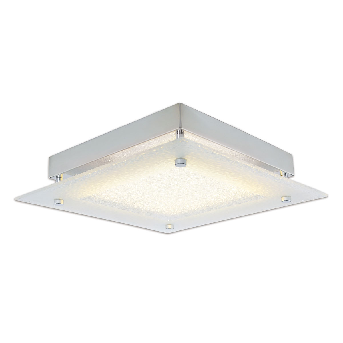 Naeve LED DL Leeds Metall/Glas silberLxBxH: 25x25x5,3cm Bild 1