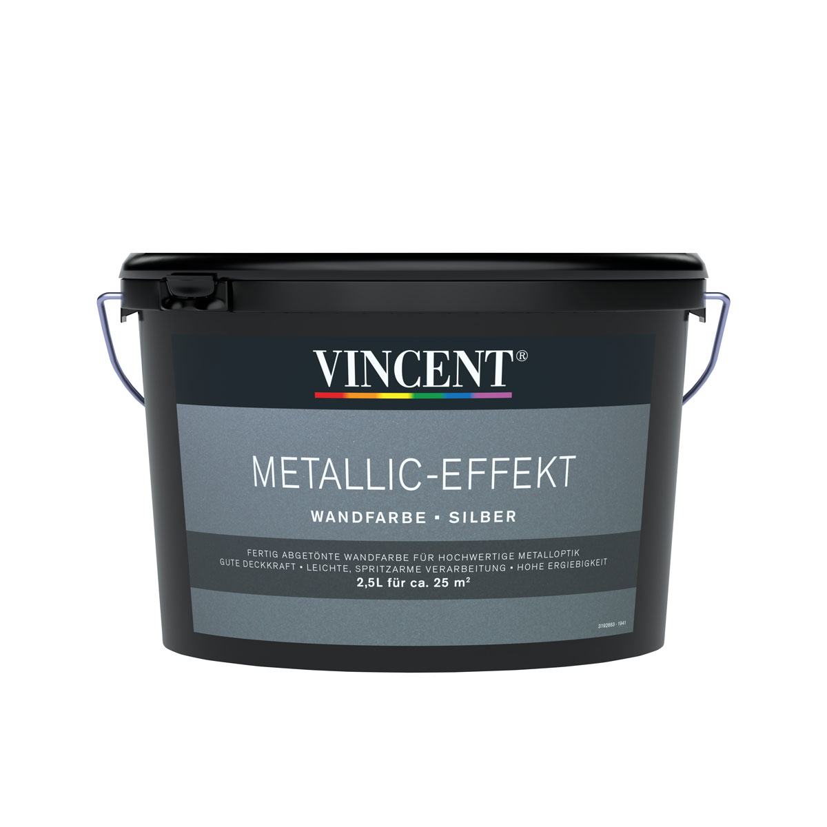 Vincent Metallic-Effekt Wandfarbe silber 2,5 L