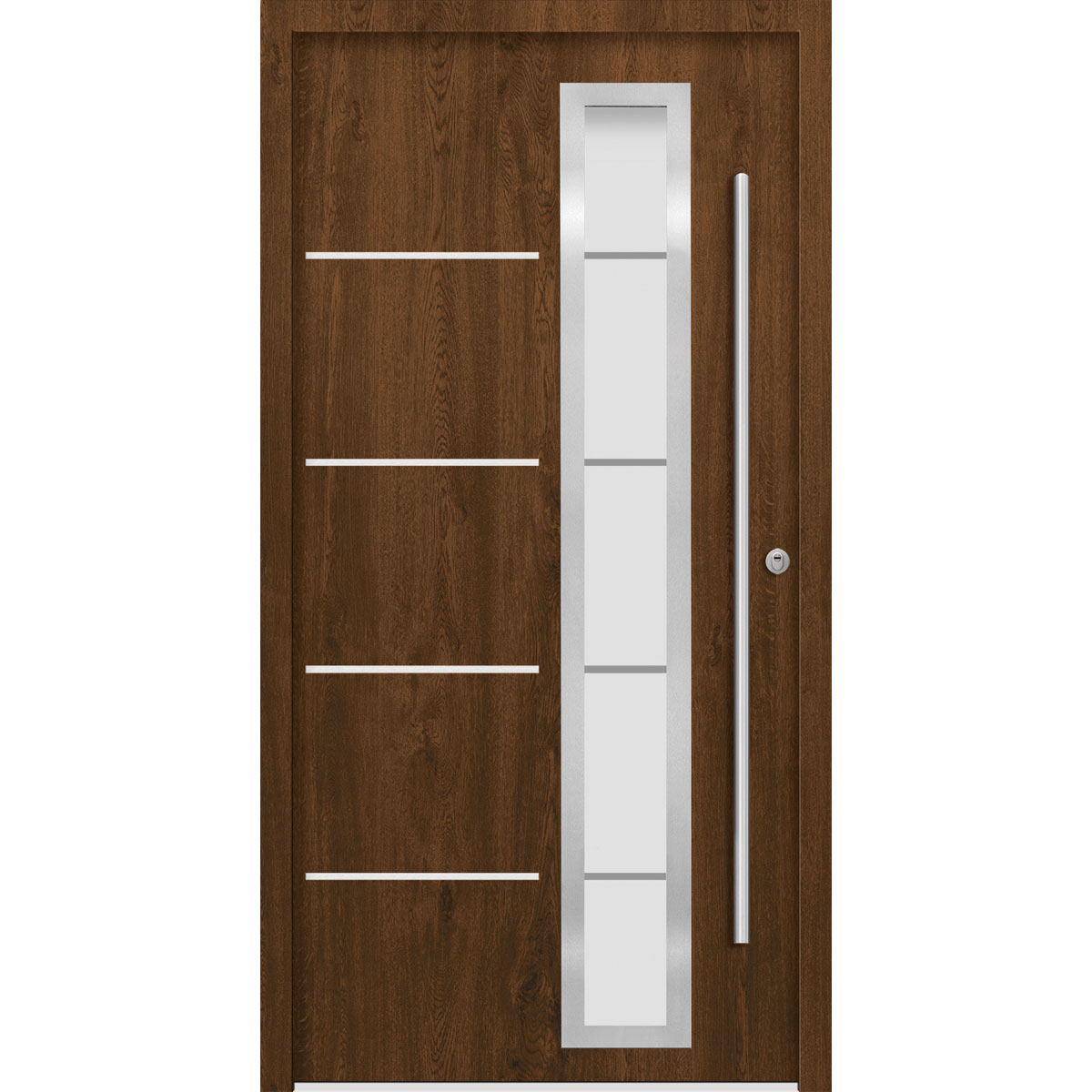 SplenDoor Premium-Haustür Passivedoor Uppsala RC2 energiesparend einbruchsicher nussbaum 110 x 210 cm rechts