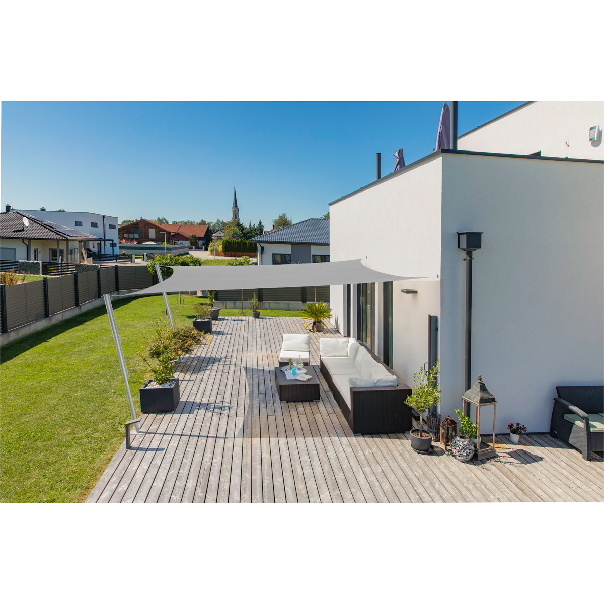 Rechteck-Segel Capri 3 x 4 m grau Bild 3